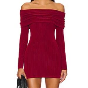superdown Red Off-Shoulder Dress